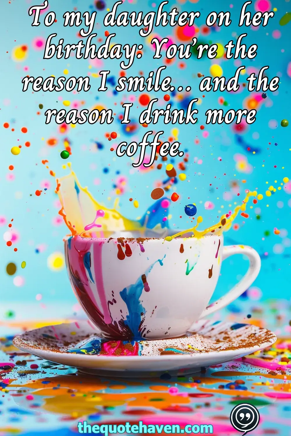 To my daughter on her birthday: You’re the reason I smile… and the reason I drink more coffee.