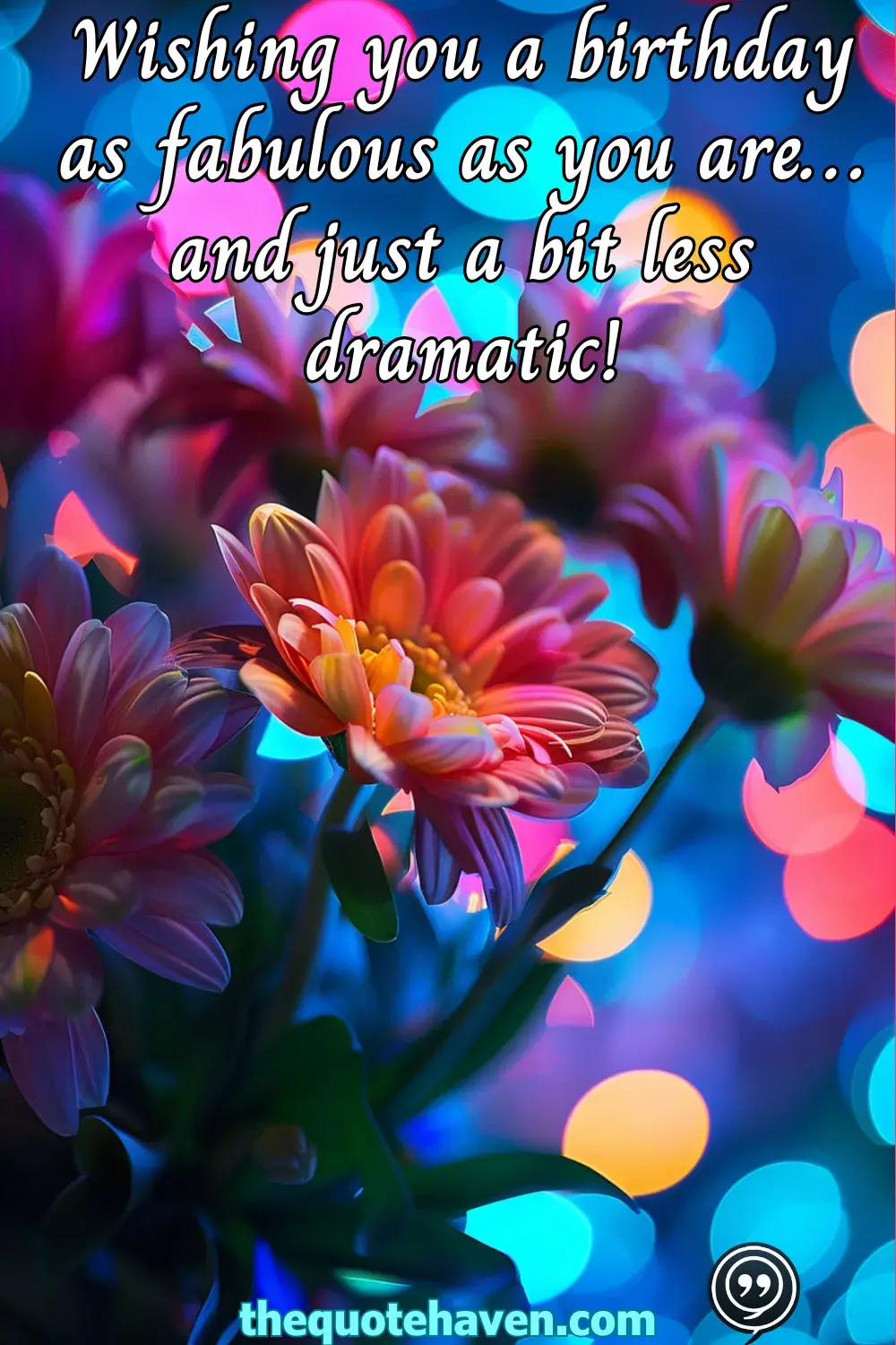 Wishing you a birthday as fabulous as you are… and just a bit less dramatic!