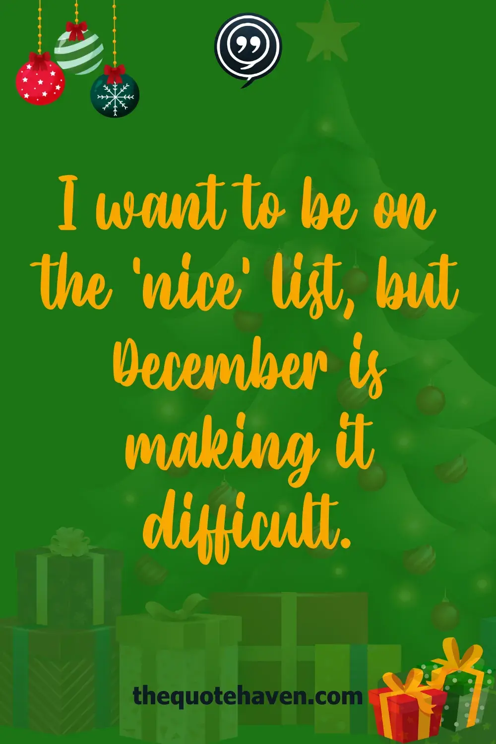 I want to be on the ‘nice’ list, but December is making it difficult.