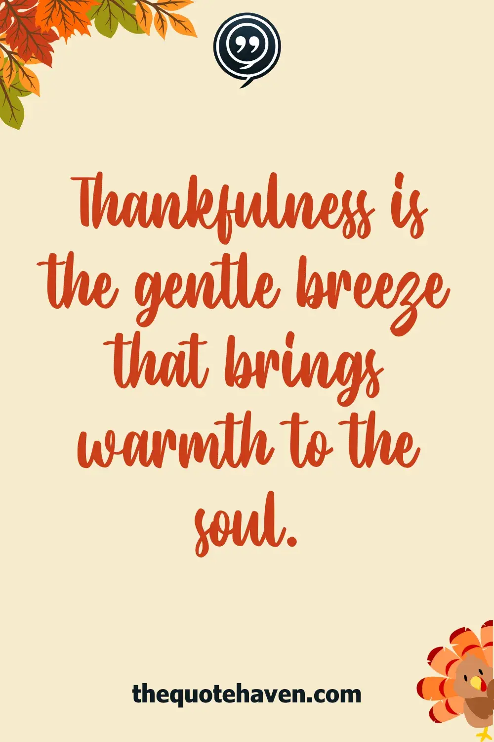 Thankfulness is the gentle breeze that brings warmth to the soul.
